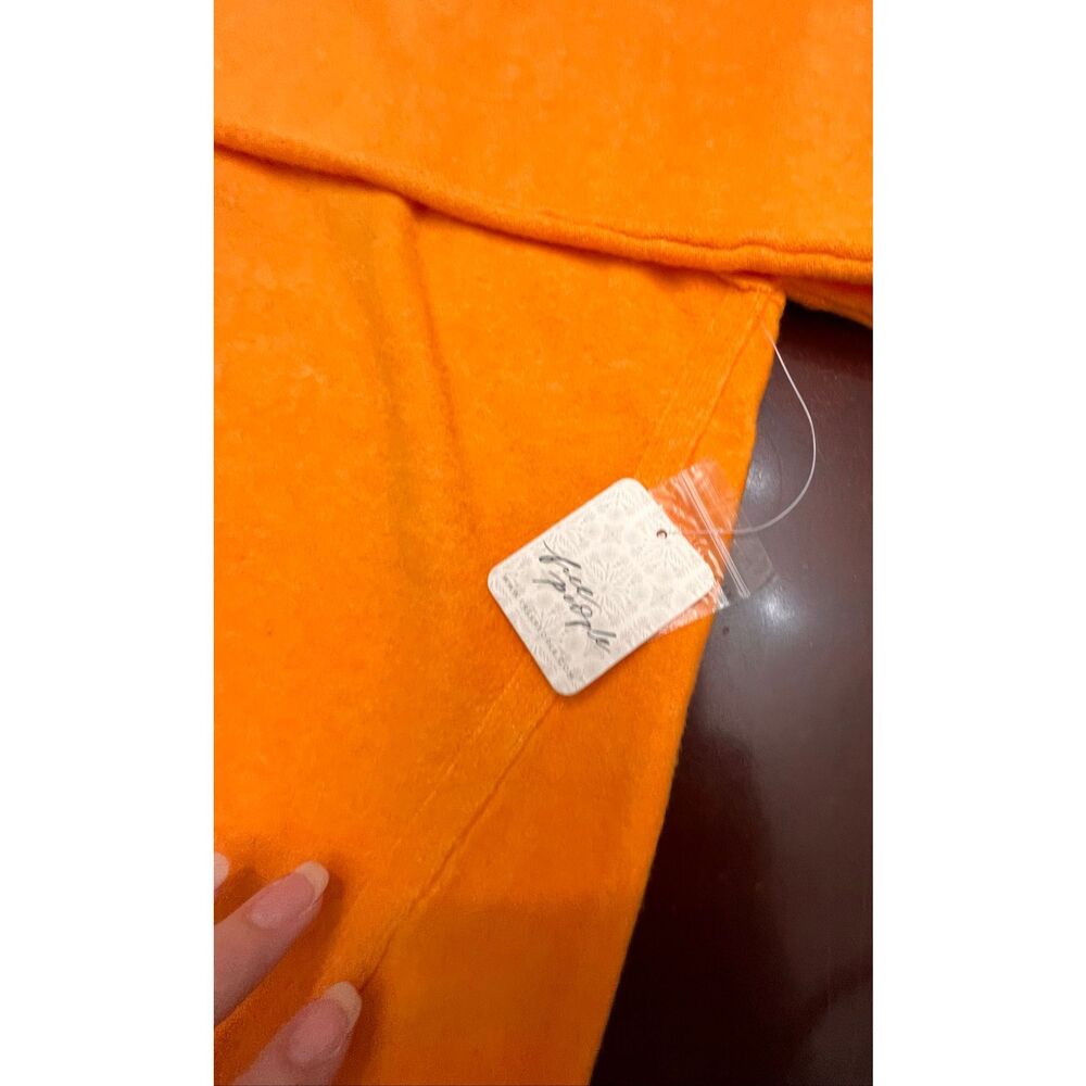Free People Luna Pullover  oversized sweater, Bright Marigold, NWT - Picture 5 of 7